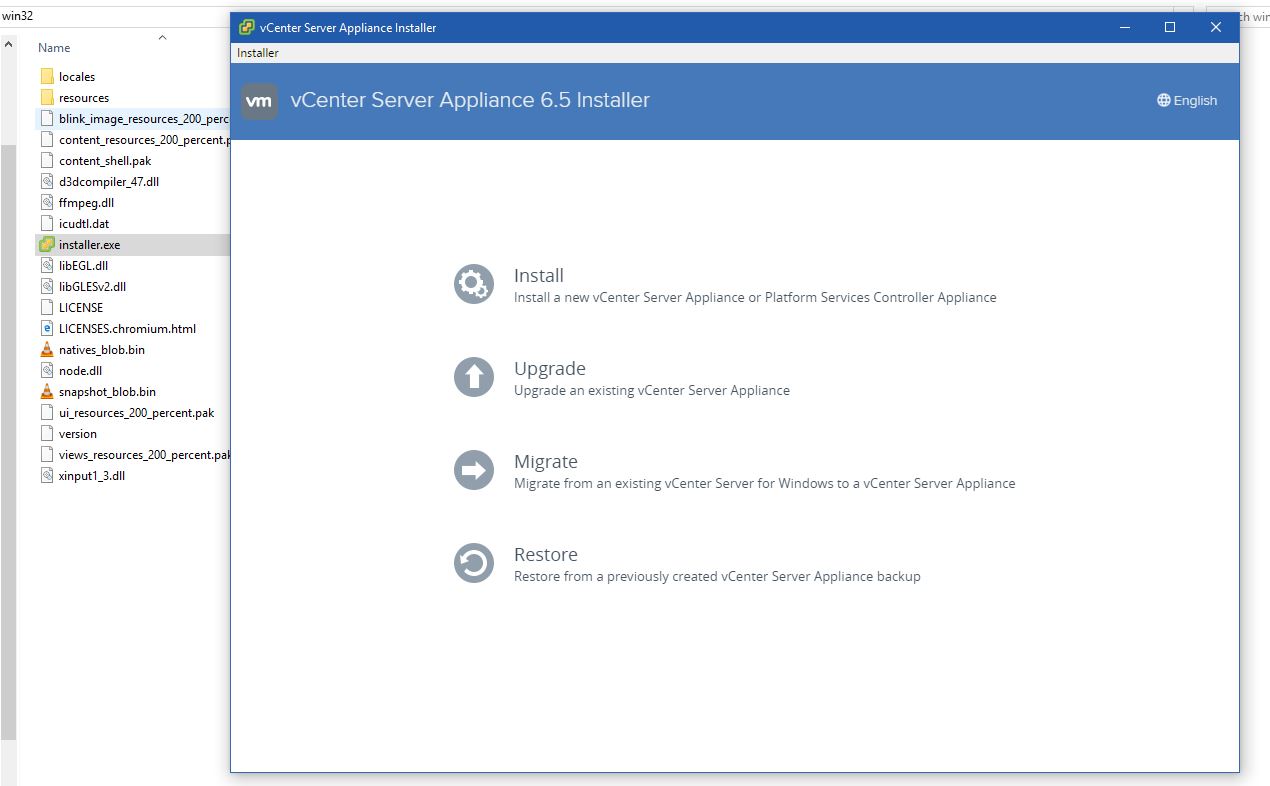 vCenter Server Appliance 6.5 Installer ScreenShot
